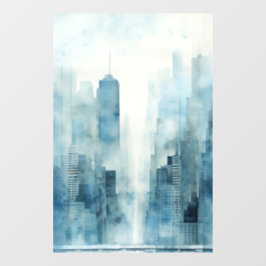 Blue Skyline Raamsticker