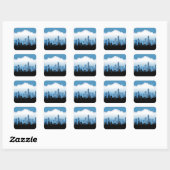 Blue Skys Cityscape Vierkante Sticker (Vel)