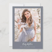 Blue Slate Minimalist Modern Boho Baby shower  Kaart (Achterkant)