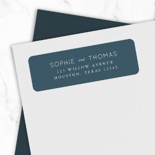 Blue Slate Wedding Return-adres Etiket