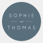 Blue Slate Wedding Ronde Sticker (Voorkant)