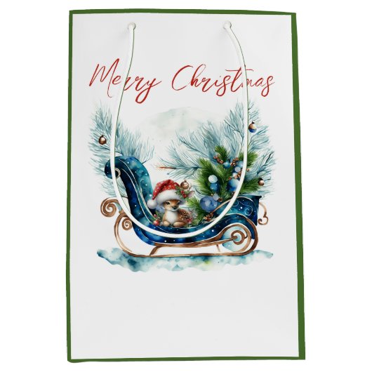 Blue Sled Baby Reindeer Medium Cadeauzakje (Voorkant)