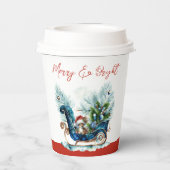 Blue Sled Baby Reindeer Papieren Bekers (Achterkant)