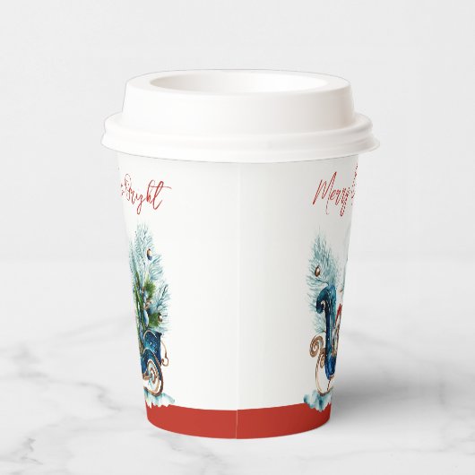 Blue Sled Baby Reindeer Papieren Bekers (Rechts)