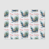 Blue Sled Baby Reindeer Tissuepapier (Voorkant)