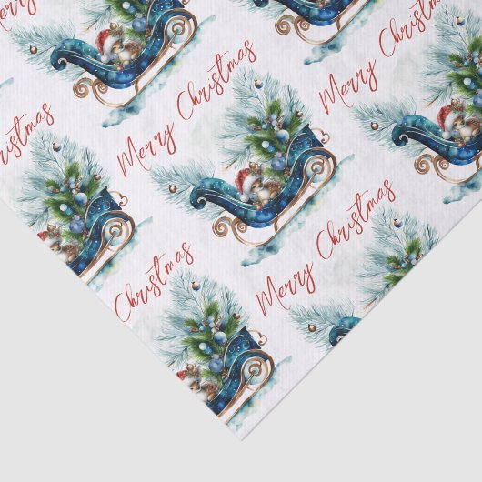 Blue Sled Baby Reindeer Tissuepapier (Detail)