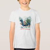 Blue Sled Baby Reindeer Tri-Blend Shirt (Voorkant)