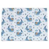 Blue Sleeping Baby Beer op Moon Clouds & Stars Groot Cadeauzakje (Voorkant)
