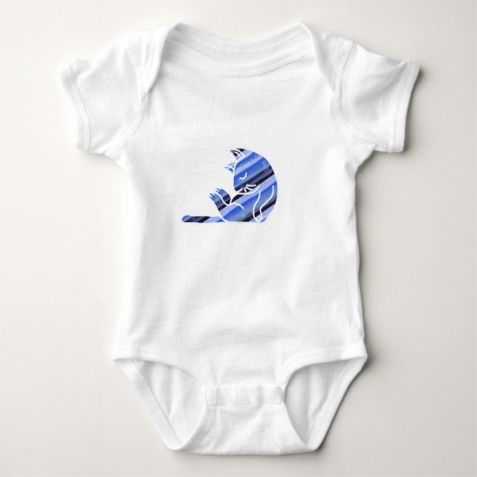Blue Sleeping Cat Romper (Voorkant)