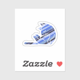 Blue sleeping cat sticker
