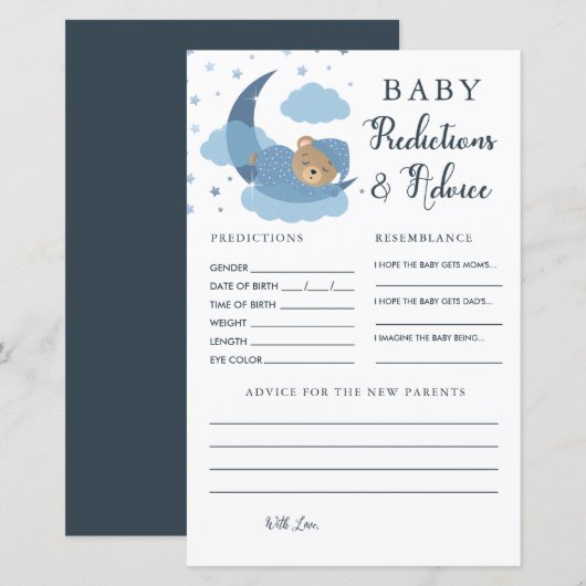 Blue Sleepy Beer Voorspelling en Advies Kaart (Voorkant / Achterkant)