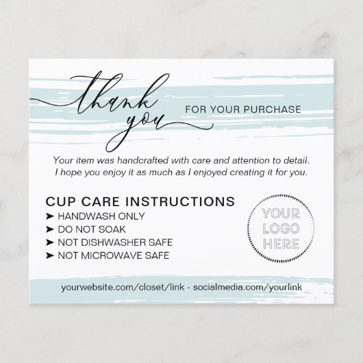 Blue Small Business Tumbler Cup Instructies Flyer (Voorkant)