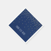 Blue & Small Gold Foil Confetti bruiloft servetten (Hoek)