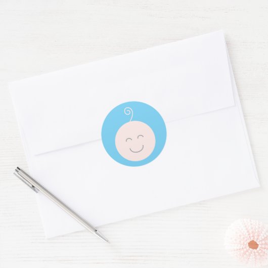 Blue Smile Baby Sticker (Envelop)