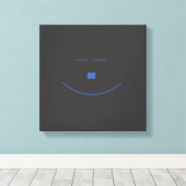 Blue Smile Face Wrapped Canvas Afdruk (Insitu (Houten vloer))