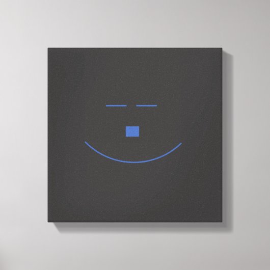 Blue Smile Face Wrapped Canvas Afdruk (Voorkant)