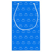 Blue Smile Pattern Gift Bag Klein Cadeauzakje (Achterkant)
