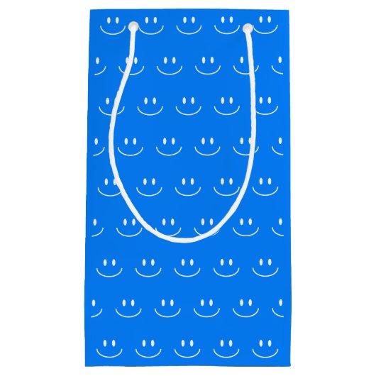 Blue Smile Pattern Gift Bag Klein Cadeauzakje (Voorkant)
