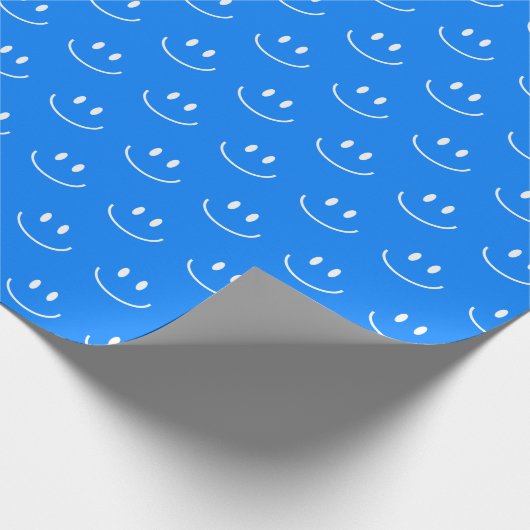 Blue Smile Pattern Wrapping Paper Cadeaupapier (Hoek)