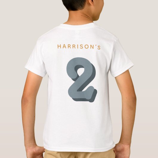 Blue Smile Two Cool Dude Boys 2nd Birthday T-shirt (Achterkant)