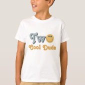 Blue Smile Two Cool Dude Boys 2nd Birthday T-shirt (Voorkant)