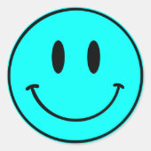 Blue Smiley One Happy Dude/Gal Verjaardag Stickers (Voorkant)