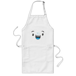 Blue Smiling Kawaii Face Apron Lang Schort