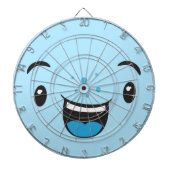 Blue Smiling Kawaii Face Dart Board Dartbord (Voorkant)