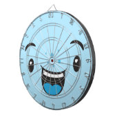 Blue Smiling Kawaii Face Dart Board Dartbord (Voorkant Rechts)
