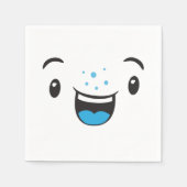Blue Smiling Kawaii Face Napkins Servetten (Voorkant)