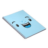 Blue Smiling Kawaii Face Notitieboek (Rechterzijde)