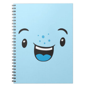 Blue Smiling Kawaii Face Notitieboek