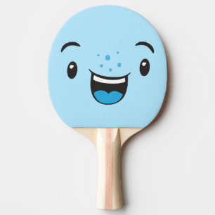 Blue Smiling Kawaii Face Ping Pong Paddle Tafeltennisbatje