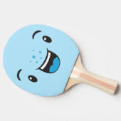 Blue Smiling Kawaii Face Ping Pong Paddle Tafeltennisbatje (Zijkant)