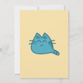 Blue Smiling Kitty Cat Baby shower Kaart (Achterkant)