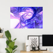 Blue Smoke Abstract Poster (Thuiskantoor)
