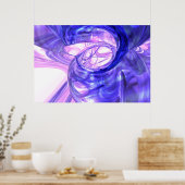 Blue Smoke Abstract Poster (Keuken)