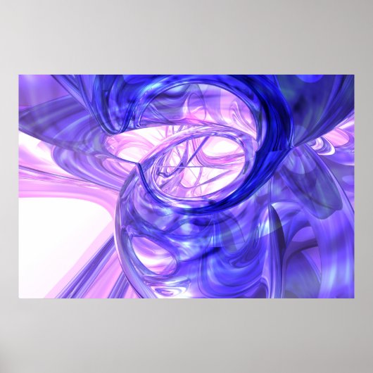 Blue Smoke Abstract Poster (Voorkant)