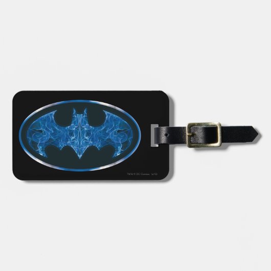 Blue Smoke Bat Symbol Bagagelabel (Voorkant horizontaal)
