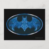 Blue Smoke Bat Symbol Briefkaart (Voorkant)