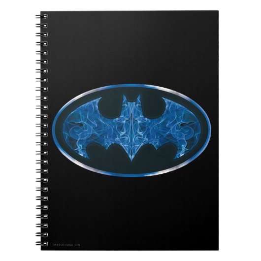 Blue Smoke Bat Symbol Notitieboek (Voorkant)