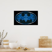 Blue Smoke Bat Symbol Poster (Keuken)