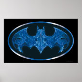 Blue Smoke Bat Symbol Poster (Voorkant)