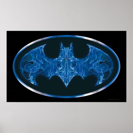Blue Smoke Bat Symbol Poster (Voorkant)