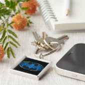 Blue Smoke Bat Symbol Sleutelhanger (Zijkant)