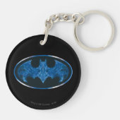 Blue Smoke Bat Symbol Sleutelhanger (Achterkant)