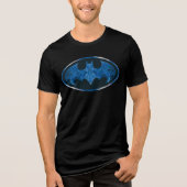 Blue Smoke Bat Symbol Tri-Blend Shirt (Voorkant)