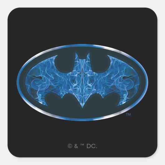 Blue Smoke Bat Symbol Vierkante Sticker (Voorkant)