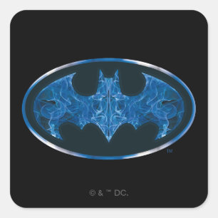 Blue Smoke Bat Symbol Vierkante Sticker