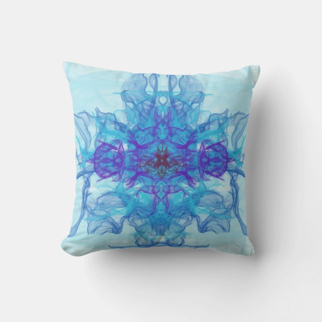 BLUE SMOKE - Fractal Art - Buitenkussen (Voorkant)